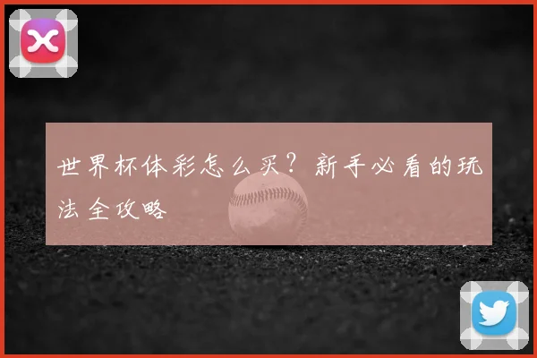 世界杯体彩怎么买?新手必看的玩法全攻略